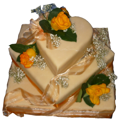 svatební dort 3patra zlatý